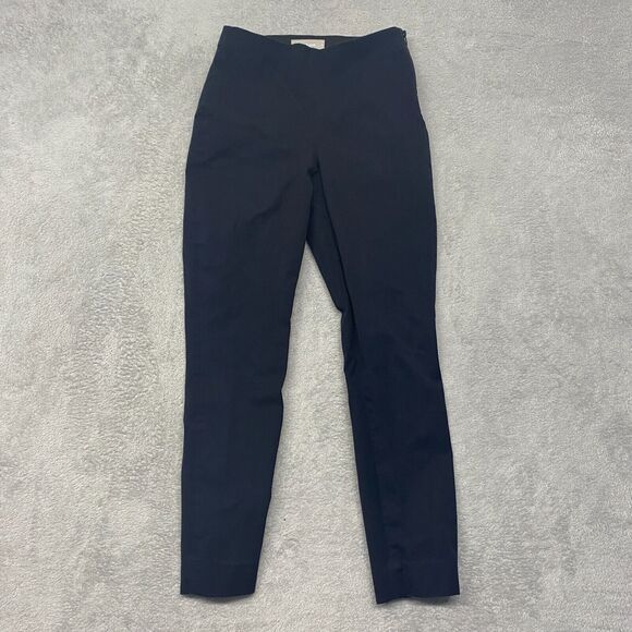 Everlane Pants Womens 2 Black Side Zip‎ Elastic Waist High Rise Cotton - Picture 1 of 10